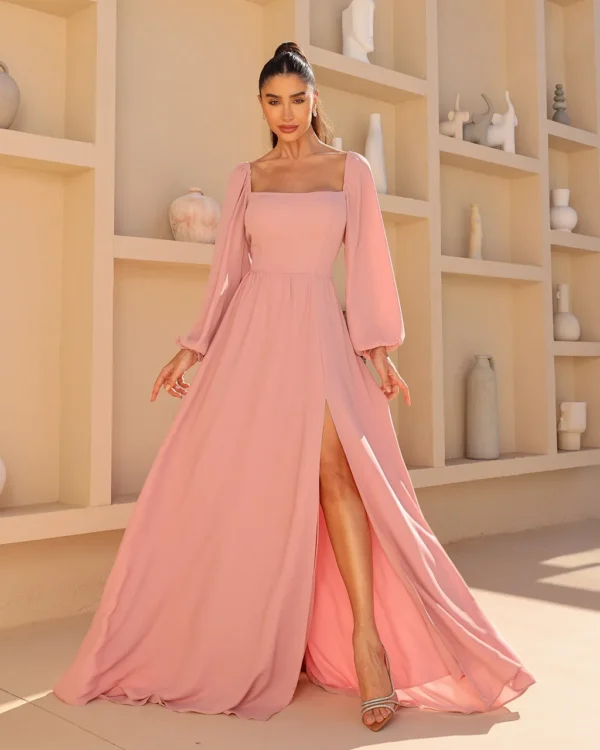 VESTIDO LONGO ROSA ADRIANA