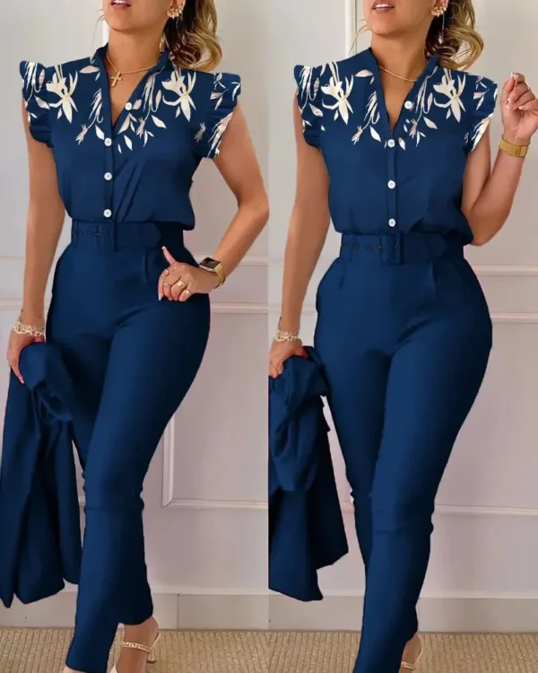 Conjunto Feminino Elegante Camisa e Calça Estampada – Moda 2024 - Image 14