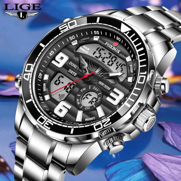 Lige-Relógio de quartzo luminoso de luxo masculino, Militar, Esporte, Impermeável, Calendário, Negócios, Homem, Novo